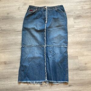 Vintage Lauren Jeans Ralph Lauren Denim Patchwork Maxi Skirt | 8 Petite